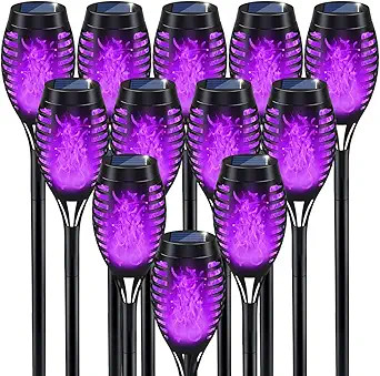 12Pack Halloween Yard Decorations, Purple Halloween Pathway Lights for Outside Halloween Decor, S... | Amazon (US)