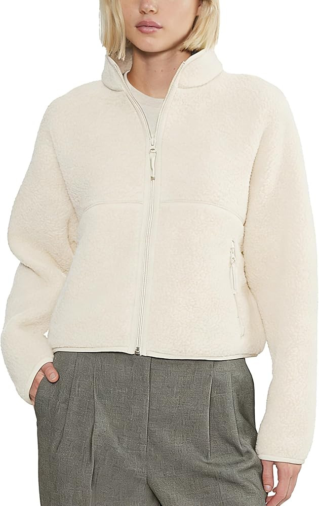 Fleece Jackets Women Causal Long Sleeve Sherpa Jacket Warm Ziper Fuzzy Coat Sweatshirts Trendy wi... | Amazon (US)