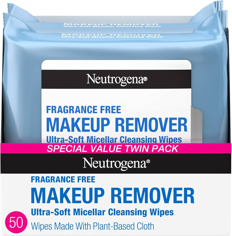 Neutrogena Makeup Remover Wipes, Fragrance-Free, 2 Pack of 25 Ct | Amazon (US)