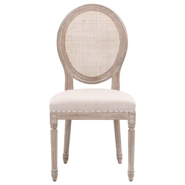 Viviers Linen King Louis Back Side Chair in Light Brown (Set of 2) | Wayfair North America
