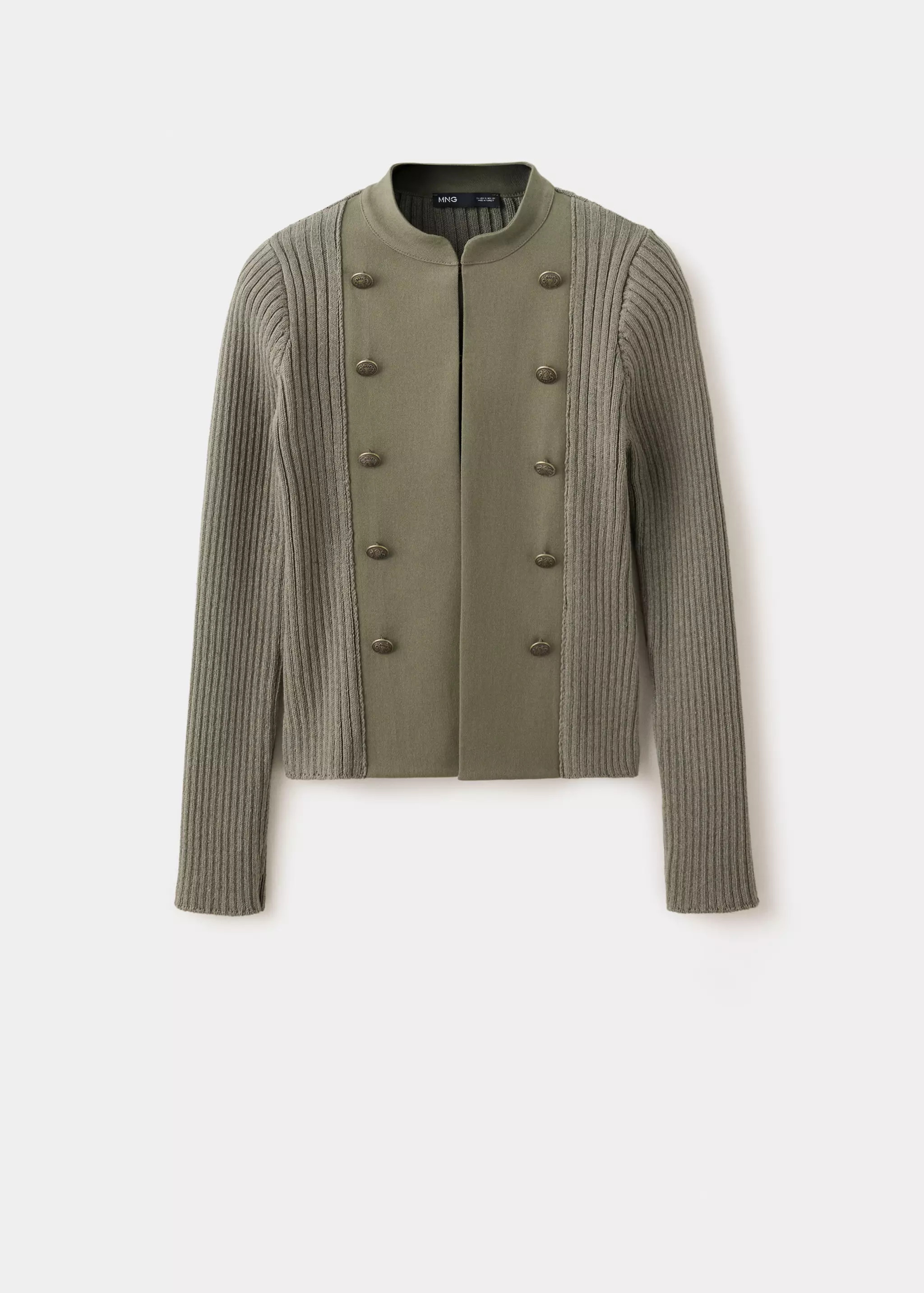 Kombinierte Strickjacke mit Knopfdetails | Mango EU