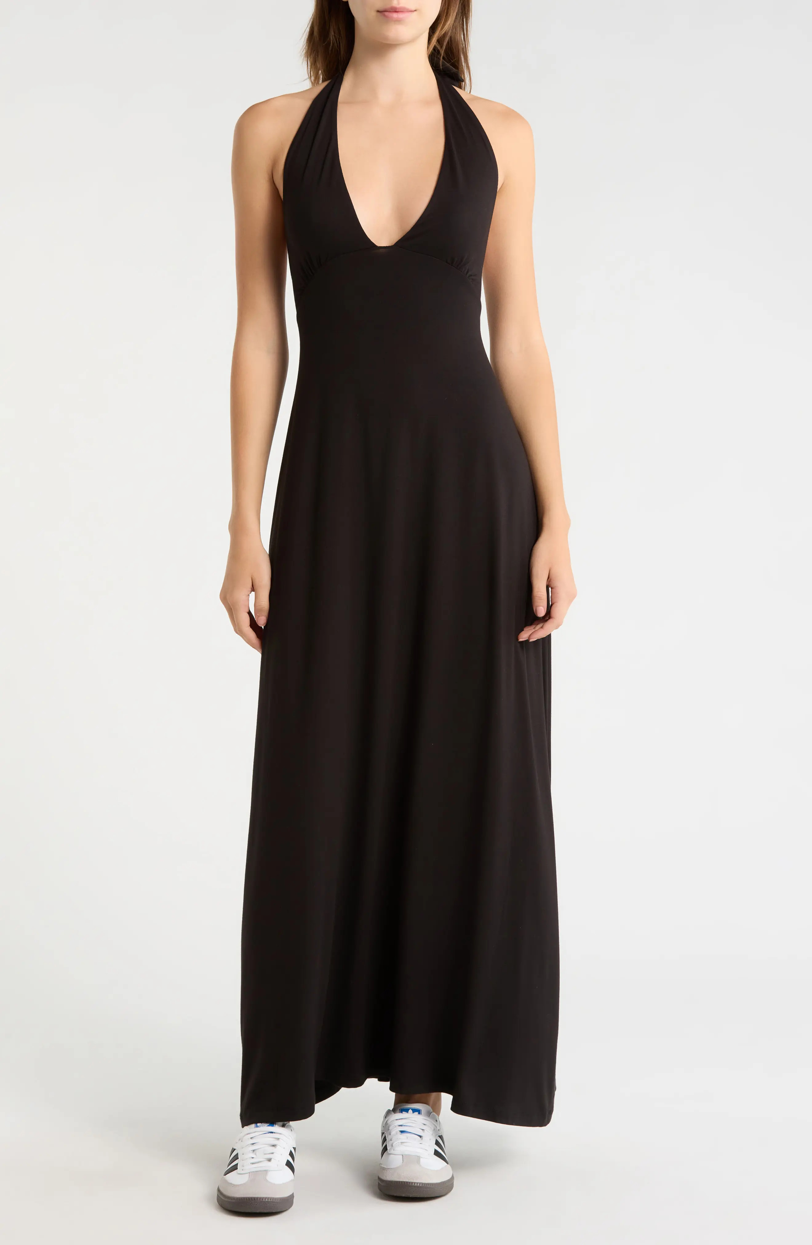 PacSun Alexa Plunge Halter Neck Midi Dress (Women) | Nordstrom | Nordstrom