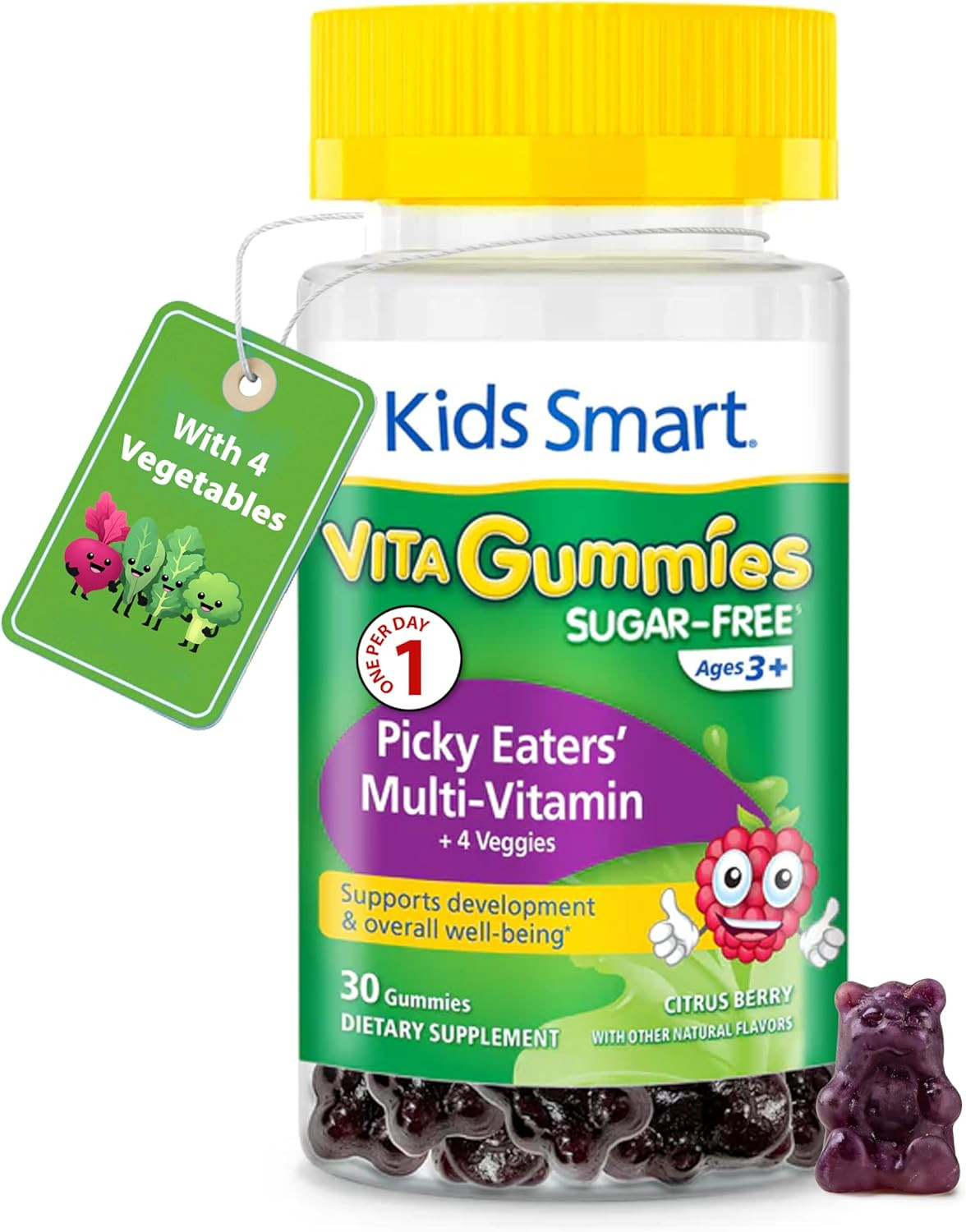 Kids Smart Vita Gummies Picky Eaters Multivitamin + Veggies for Kids Ages 3+ | Daily Sugar-Free V... | Amazon (US)