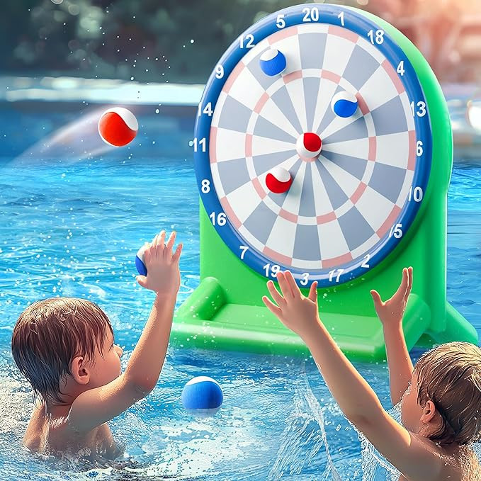 Funscape Kids Fun Pool Toys, Inflatable Dart Board Toss Water Game, Swimming Pool Float, Beach Ya... | Amazon (US)