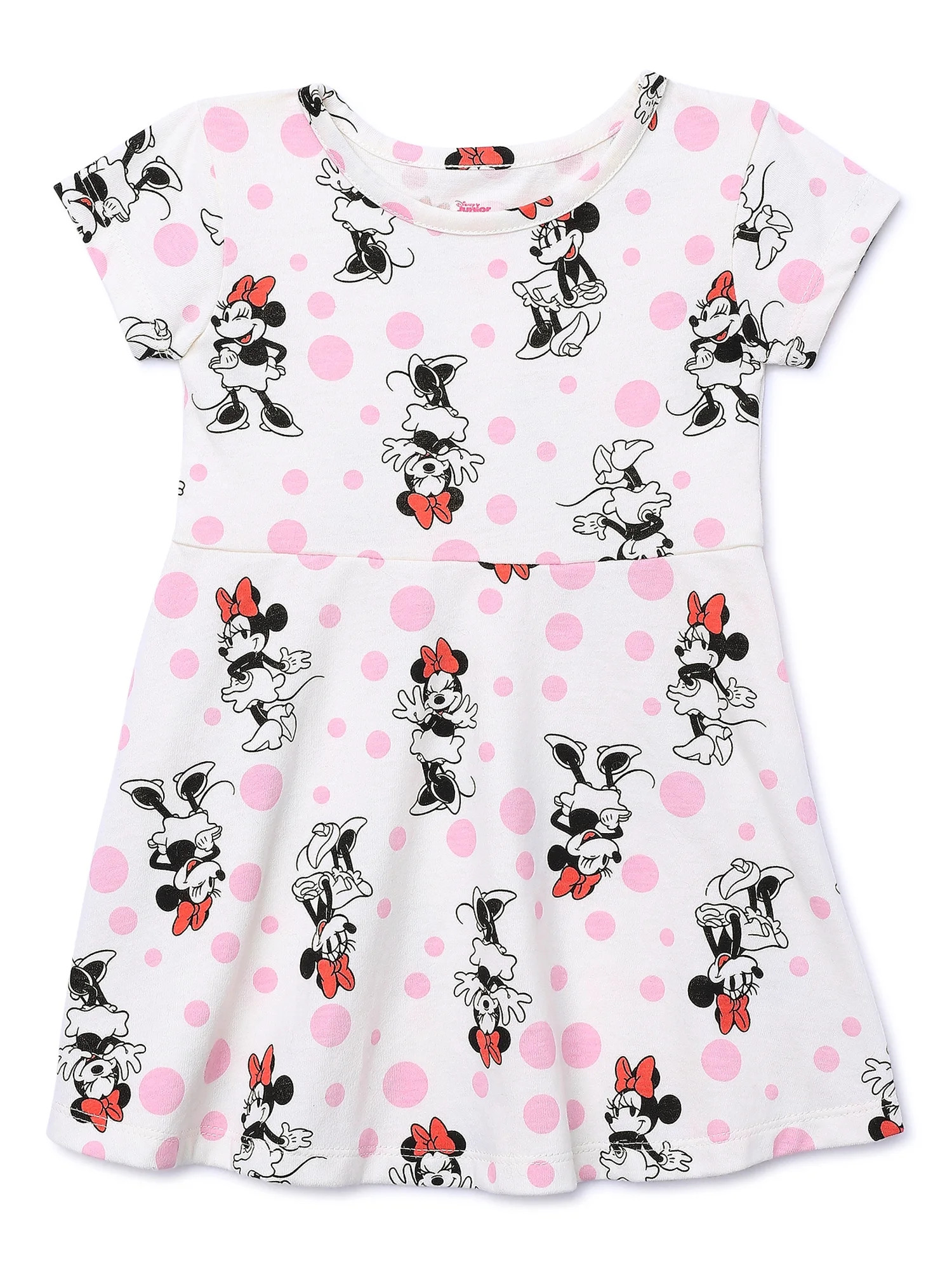 Minnie Mouse Toddler Girl Print Skater Dress, Sizes 12M-5T | Walmart (US)