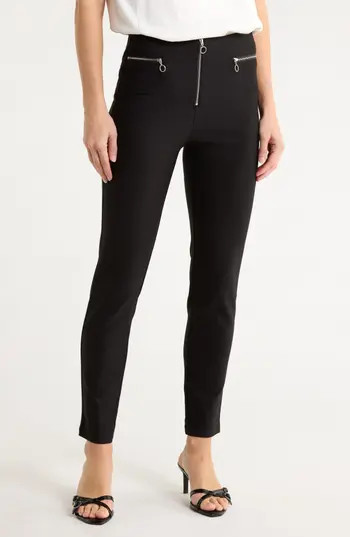 PATRIZIA LUCA Zip Front Skinny Pants in Black at Nordstrom Rack, Size Small | Nordstrom Rack
