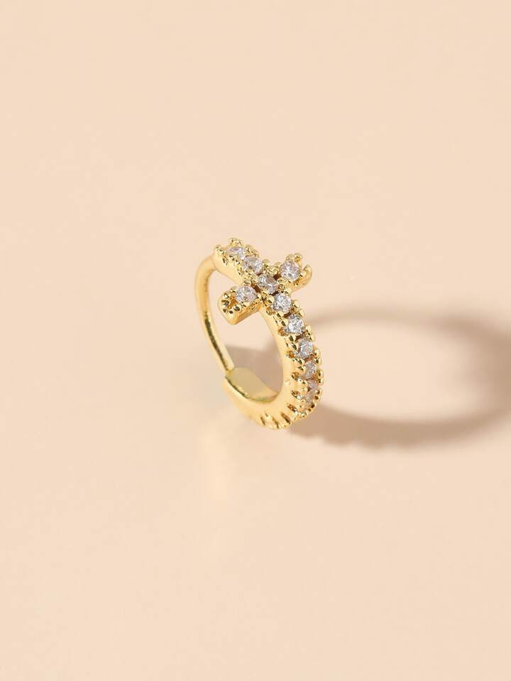 Simple & Stylish Cubic Zirconia Decor Nose Ring No Piercing Needed Fake Clip For Women & Girls | SHEIN