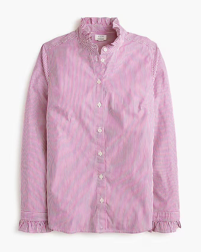 Ruffleneck button-up top | J.Crew Factory
