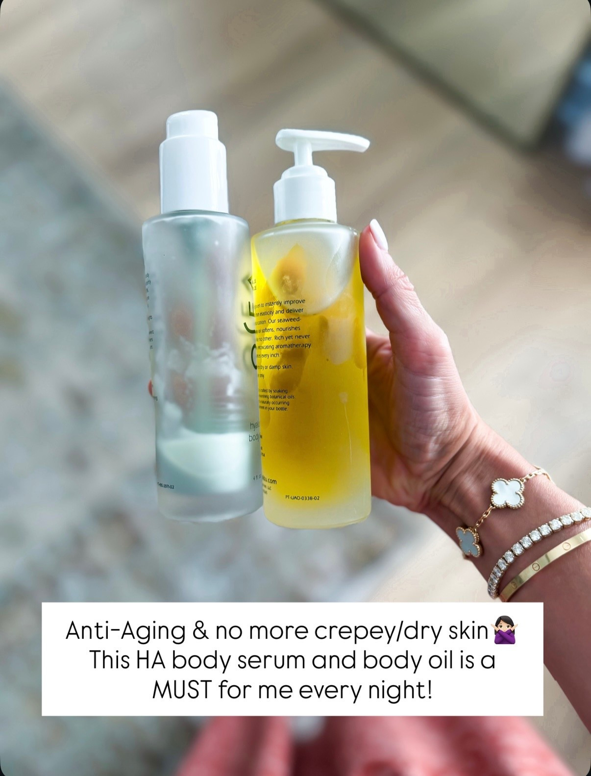 The key to hydrated and glowy skin! I use this after I shower - apply the HA serum first and then body oil. Feel like I’m at a spa every time I use it 🤩 On my 5th bottle of the body oil - it’ll last 2-3months for me  Increases skin hydration by 161% and I believe it - mine has never looked so good!

#LTKHoliday #LTKGiftGuide #LTKBeauty