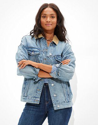 AE Corduroy Boyfriend Denim Jacket | American Eagle Outfitters (US & CA)