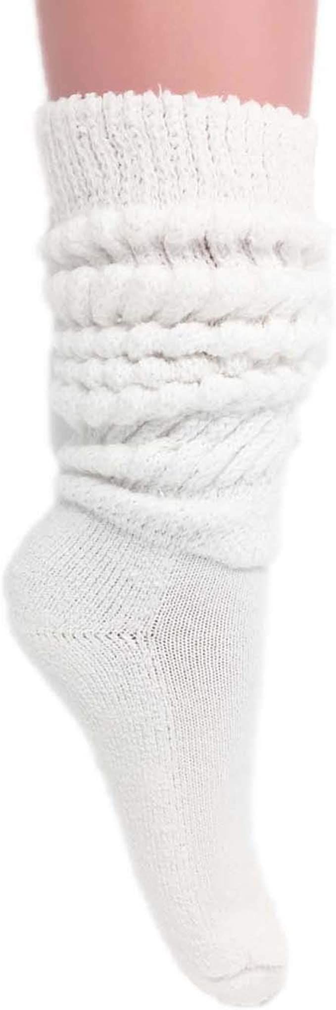 Women's Extra Long Heavy Slouch Cotton Socks Size 9 to 11 | Amazon (US)