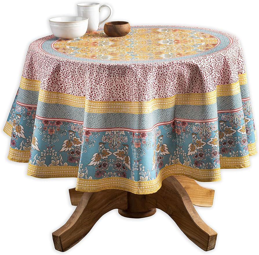 Maison d' Hermine Tablecloth 100% Cotton Table Cover Decorative Round Washable Tablecloths for Gi... | Amazon (US)