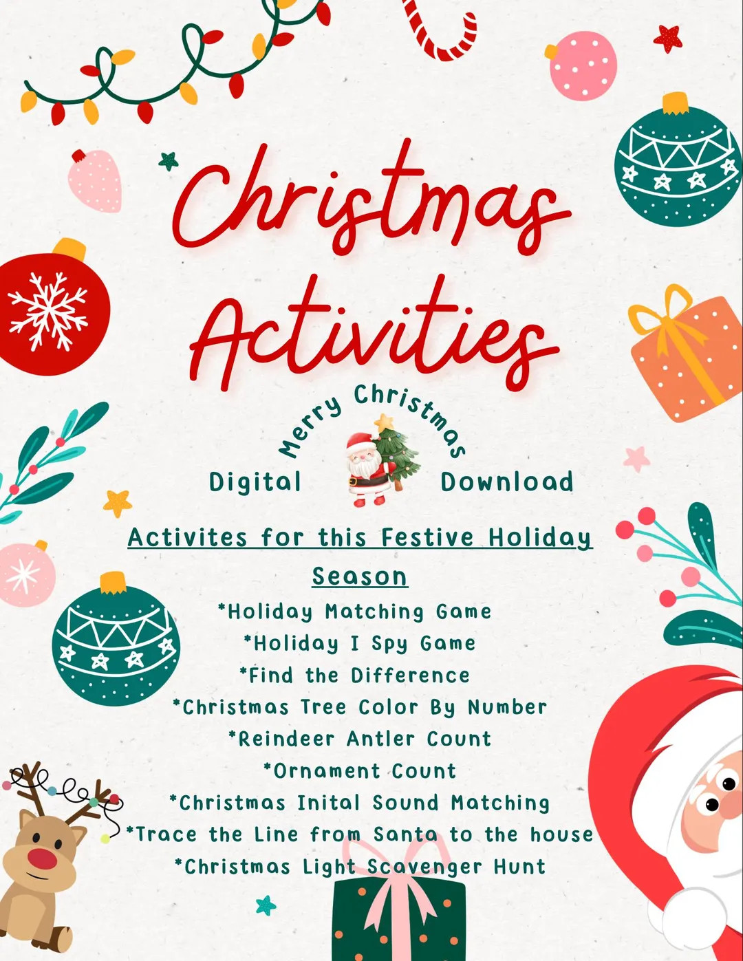 Christmas Activities for Kids - Etsy | Etsy (US)