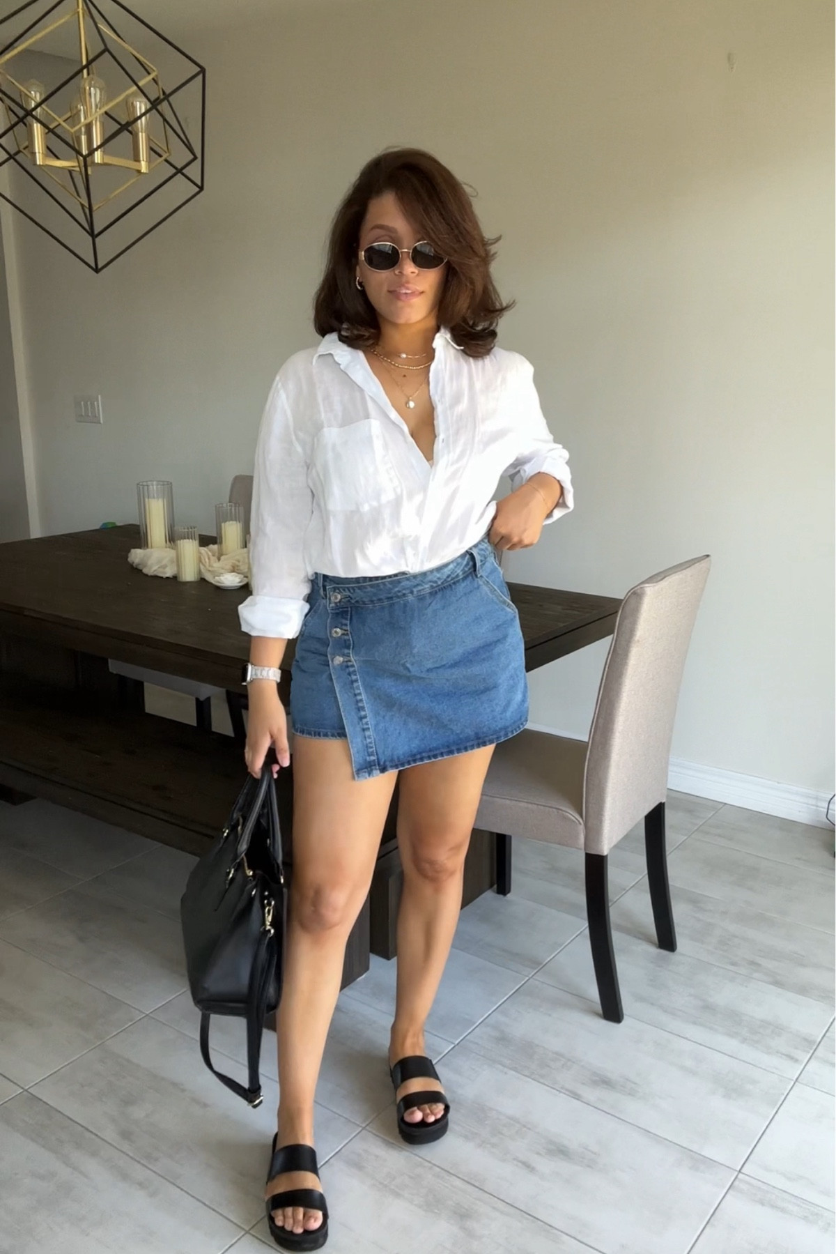 Wearing a large in the skort and a large linen button up shirt! 

Mini skort, denim skort, linen blouse, linen shirt, two months postpartum, breastfeeding friendly 

#LTKcurves #LTKsummer #LTKmidsize