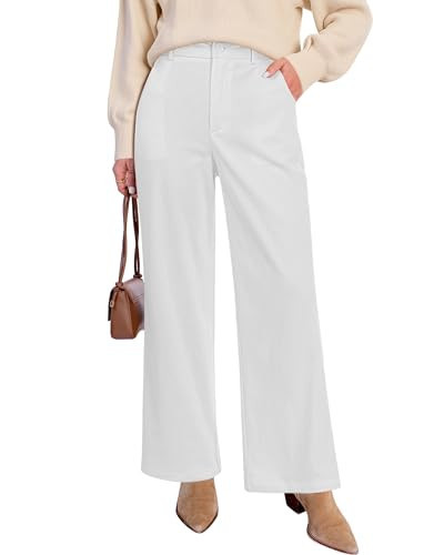 GRAPENT Business Clothes for Women Pantalones De Mujer Slacks for Women Pantalones para Mujer White Size X-Large US 16 to 18 | Amazon (US)