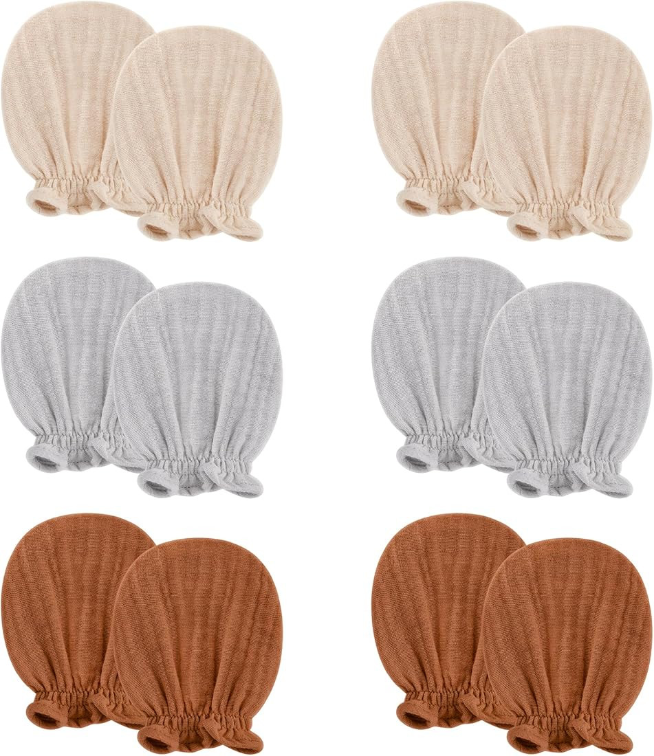 Pro Goleem Muslin Baby Mittens for Newborn, 100% Cotton No Scratch Soft Breathable Gloves for Boy... | Amazon (US)