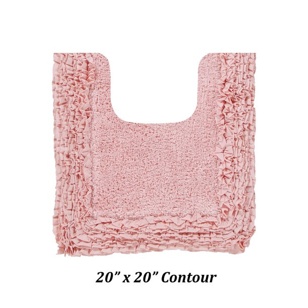 Better Trends Shaggy Border Bath Rug 100% Cotton, 20" x 20" Contour, Pink - Walmart.com | Walmart (US)
