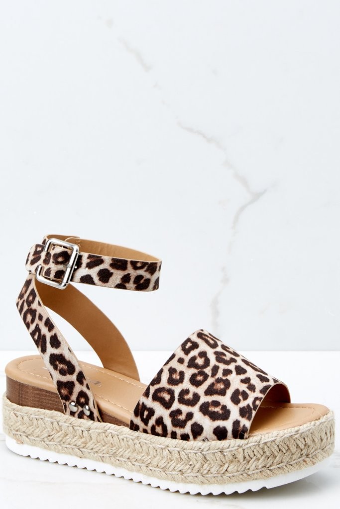 Know The Way To You Leopard Print Flatform Sandals | Red Dress 