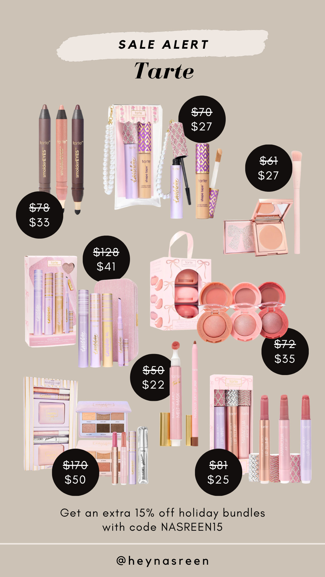 Tarte's new holiday collection is out now! These bundles are great deals but you can also get an extra 15% off with my code NASREEN15! 

 #LTKSaleAlert #LTKBeauty