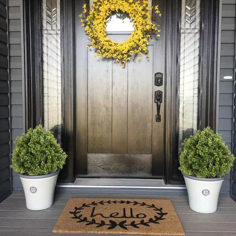 Hallam 24-Inch Indoor or Outdoor Faux Boxwood Topiary in Pot (Set of 2) | Wayfair North America