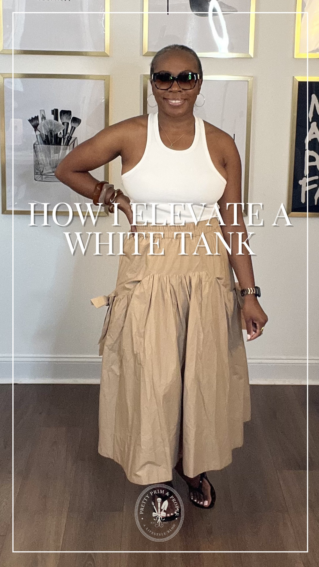 The humble white tank deserves a permanent spot in every summer wardrobe.

Instead of pairing it with denim, I styled it with this full cotton poplin skirt for a look that feels polished, feminine, and effortlessly put together. Finished with tortoise accessories, oversized sunglasses, and simple sandals, it’s an outfit I’ll wear on repeat all season.

I’ve linked everything in my LTK!

Hashtags:
#LTKStyle #LTKFinds #SummerStyle #ClassicStyle #CapsuleWardrobe #WardrobeEssentials #NeutralStyle #EverydayStyle #StyleOver40 #TimelessFashion #PolishedStyle #PrettyPrimAndProper #ResortStyle #MinimalStyle #FashionOver40