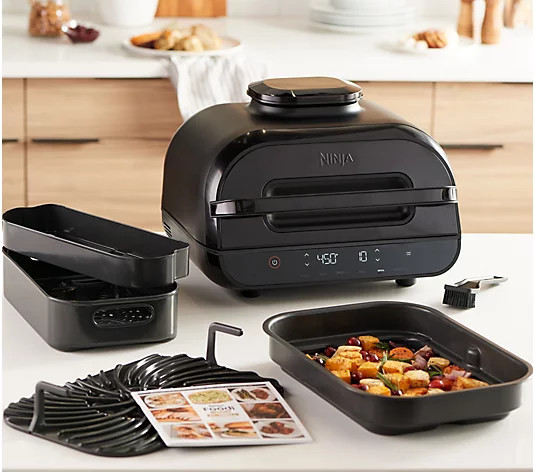 Ninja Foodi Smart XL 6-in-1 Indoor Grill & Air Fryer w/ Combo Crisper | QVC