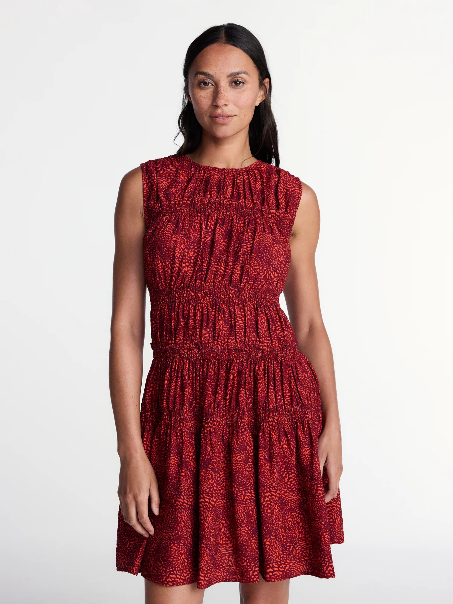 Time and Tru Women's Smocked Sleeveless Mini Dress, Sizes XS-XXXL - Walmart.com | Walmart (US)