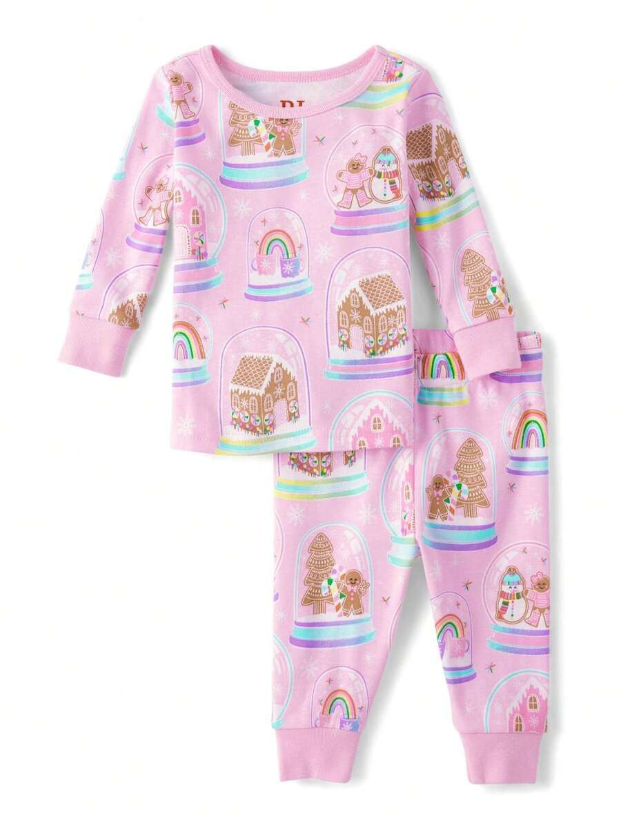 The Children's PLACE Baby And Toddler Girls Mommy And Me Gingerbread Snow Globe Snug Fit Cotton P... | SHEIN