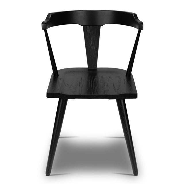 Poly and Bark Enzo Solid Oak Wood Dining Chair Black Black Finish | Walmart (US)