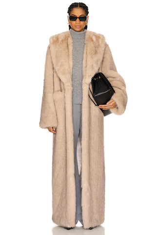 Lovers and Friends Vincent Faux Fur Coat in Taupe from Revolve.com | Revolve Clothing (Global)