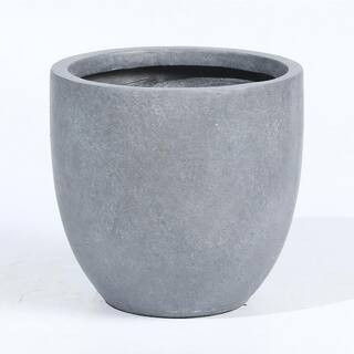17.2 in. H Round Tapered Light Gray MgO Composite Planter Pot | The Home Depot