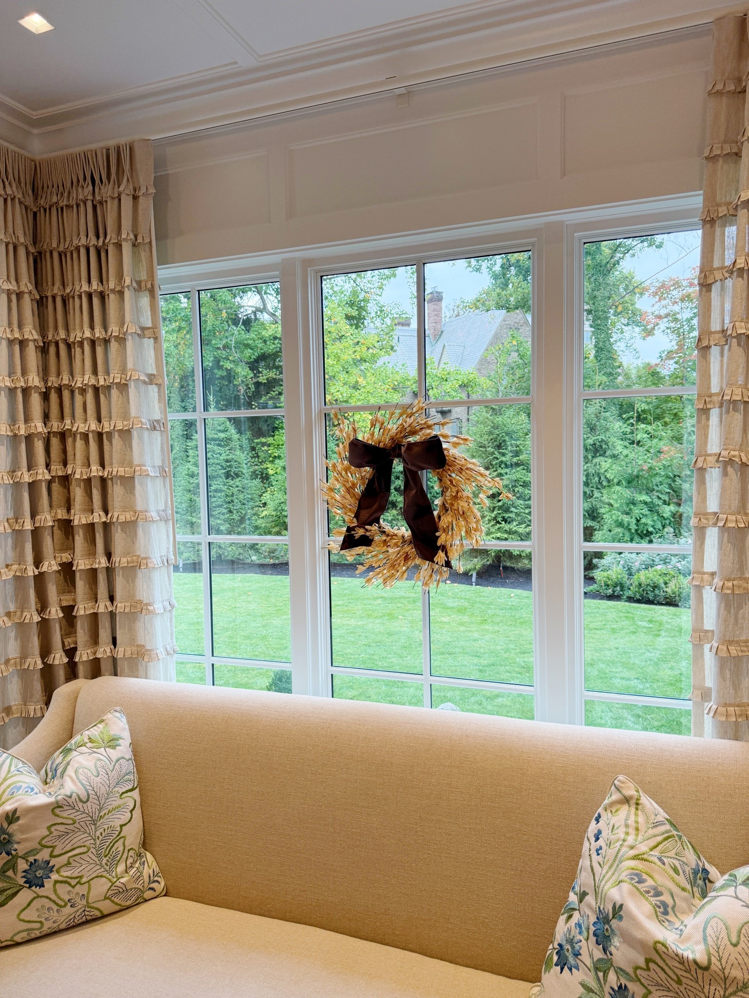 Fall wreath and ribbon from Amazon! Cozy decor for fall 🍂