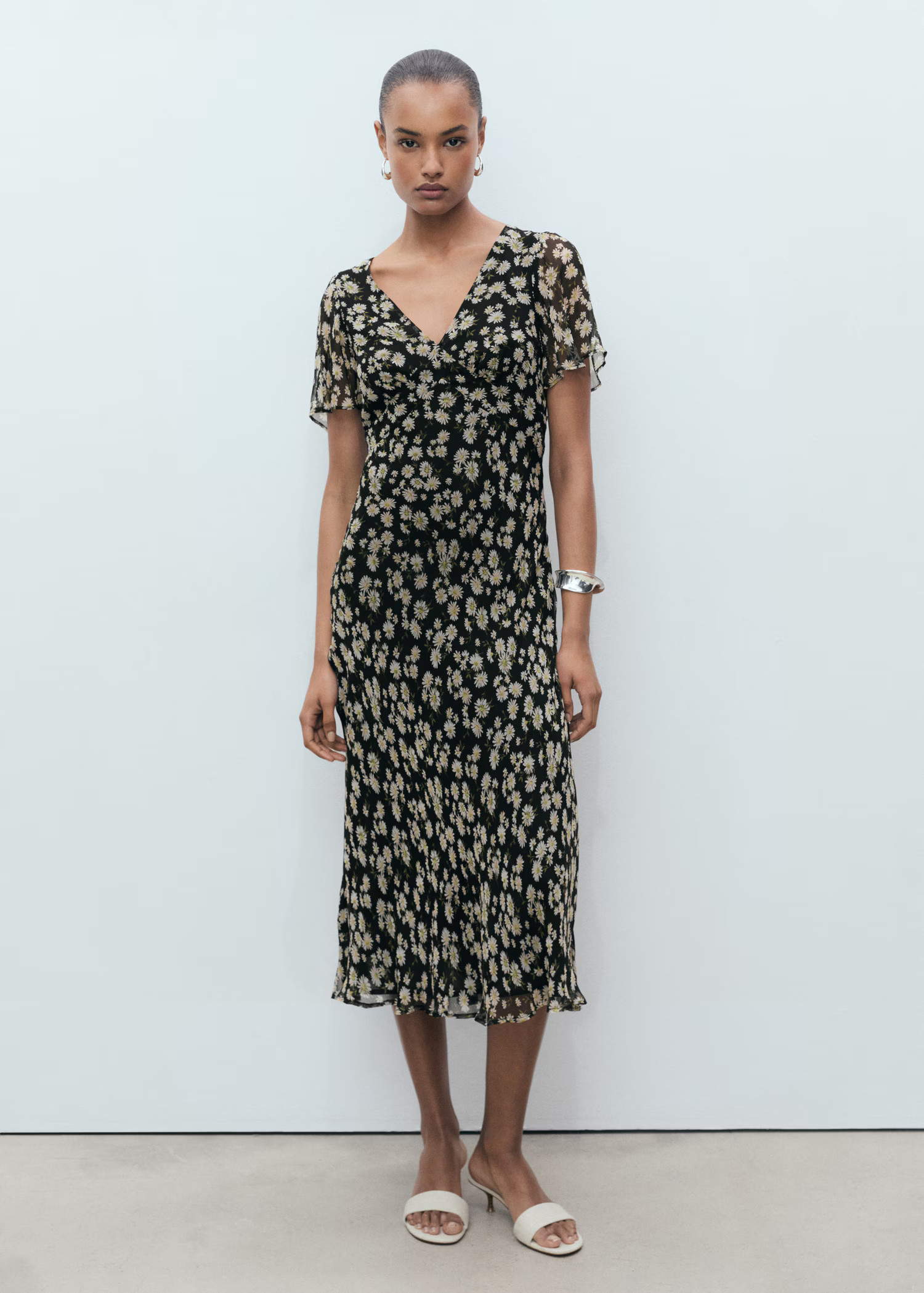 Floral-print straight-fit midi-dress - Women | MANGO USA | Mango (US/MX/AU)