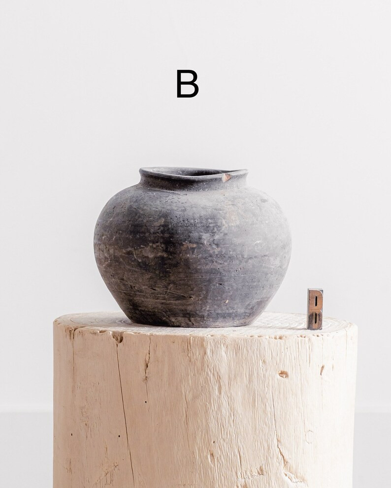 Medium Vintage Black Grey Pots no Handles free Shipping | Etsy | Etsy (US)