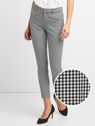 Gap Womens Gingham Skinny Ankle Pants Black Gingham Size 10 | Gap US