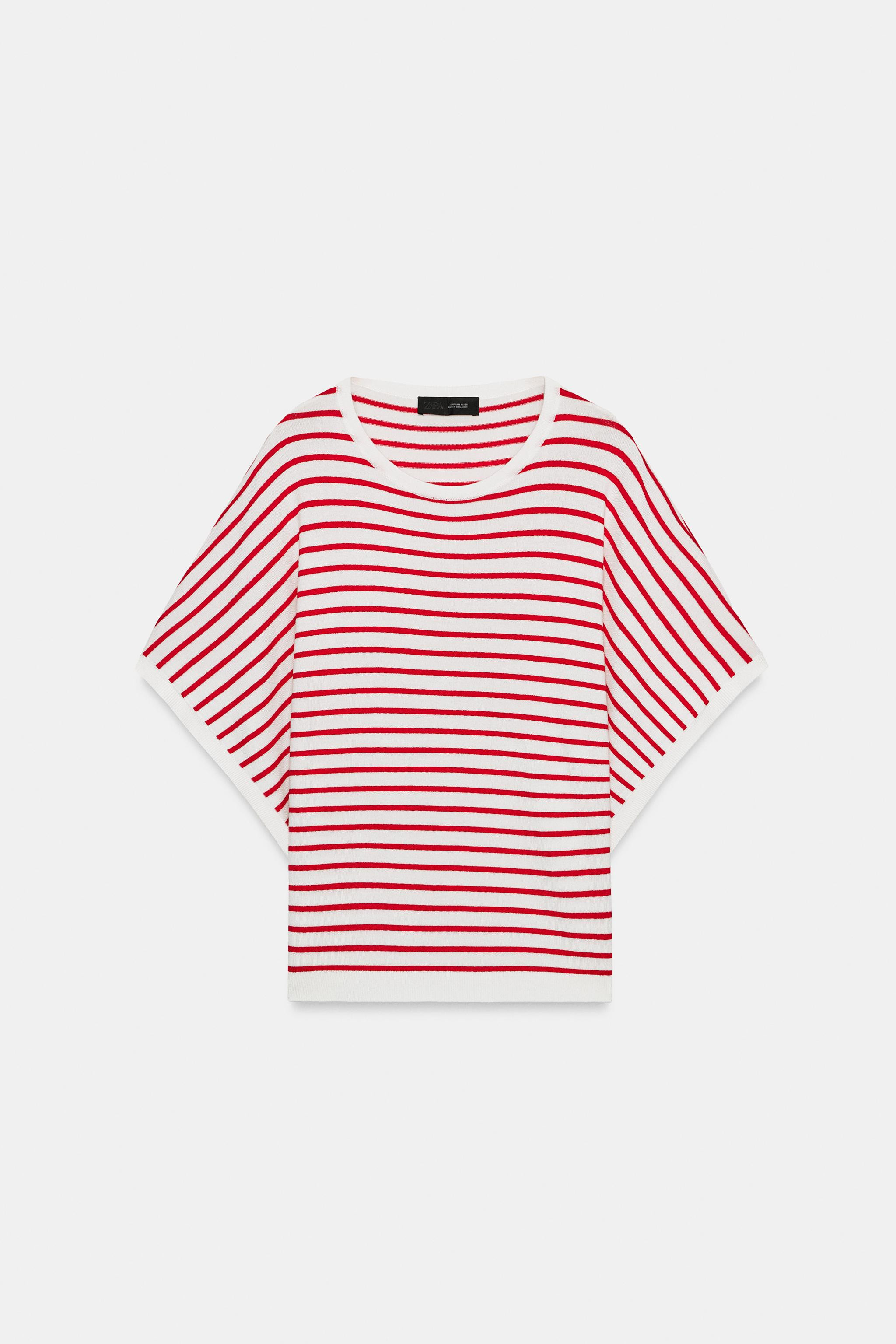 WIDE SHORT SLEEVE KNIT TOP | Zara UK