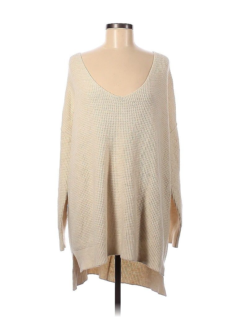 Intimately by Free People Color Block Solid Tan Ivory Pullover Sweater Size Med - Lg - 54% off | thredUP