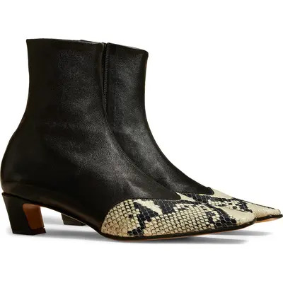 Khaite Dallas Cap Toe Sock Bootie in Black/Natural at Nordstrom, Size 7.5Us | Nordstrom