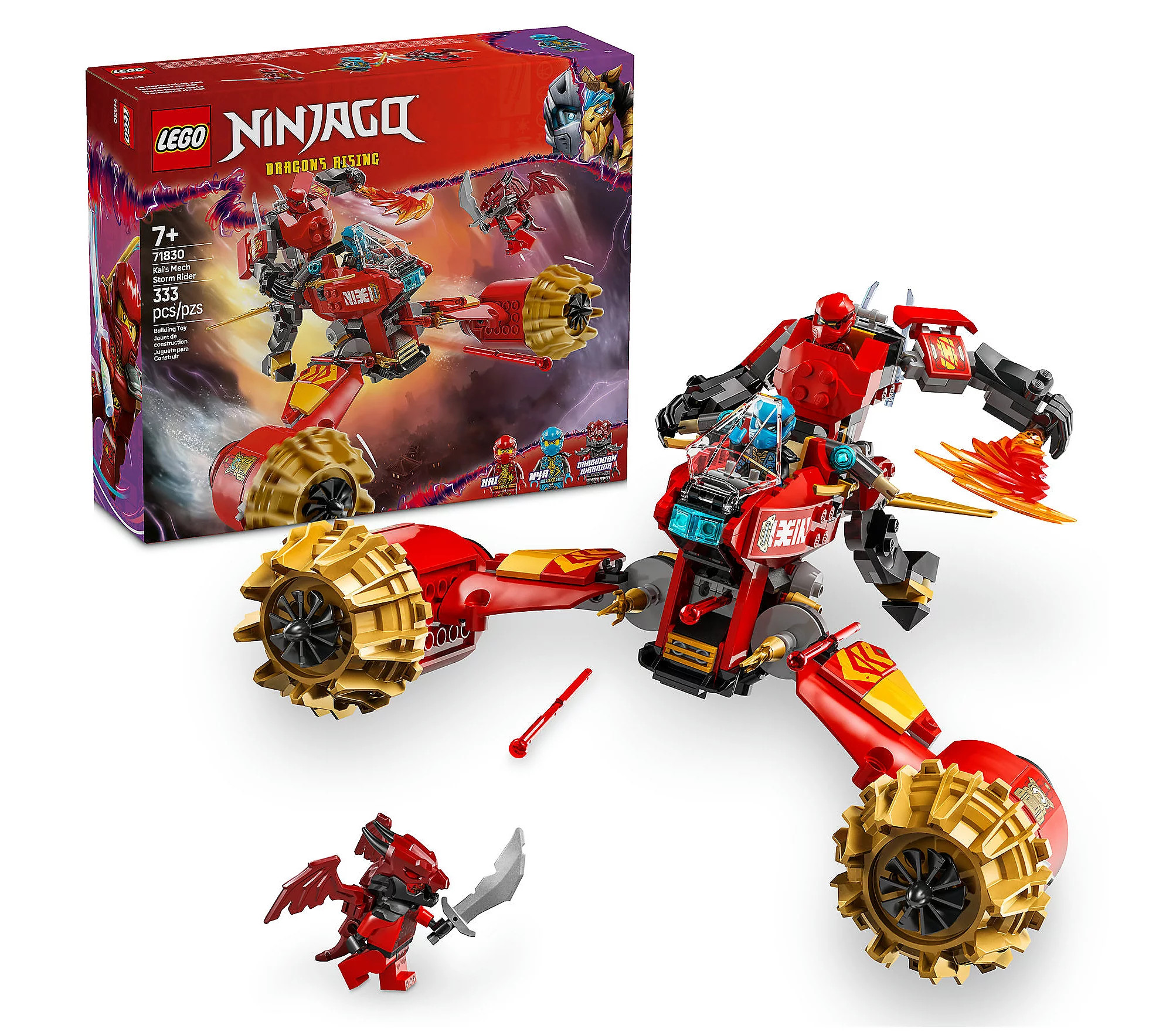 LEGO NINJAGO Kai's Mech Storm Rider Combo Ninja Toy | QVC
