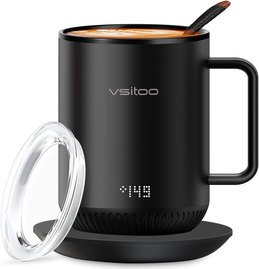 vsitoo S3 Temperature Control Smart Mug 2 with Lid, Self Heating Coffee Mug 10 oz, LED Display, 9... | Amazon (US)