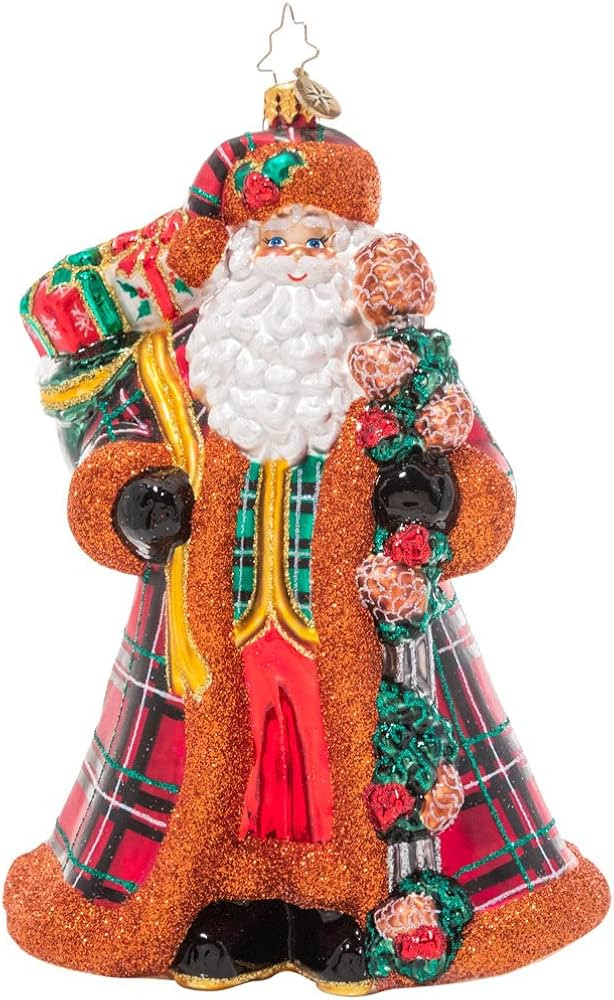 Christopher Radko Hand-Crafted European Glass Christmas Decorative Ornament, Perfectly Plaid Sant... | Amazon (US)