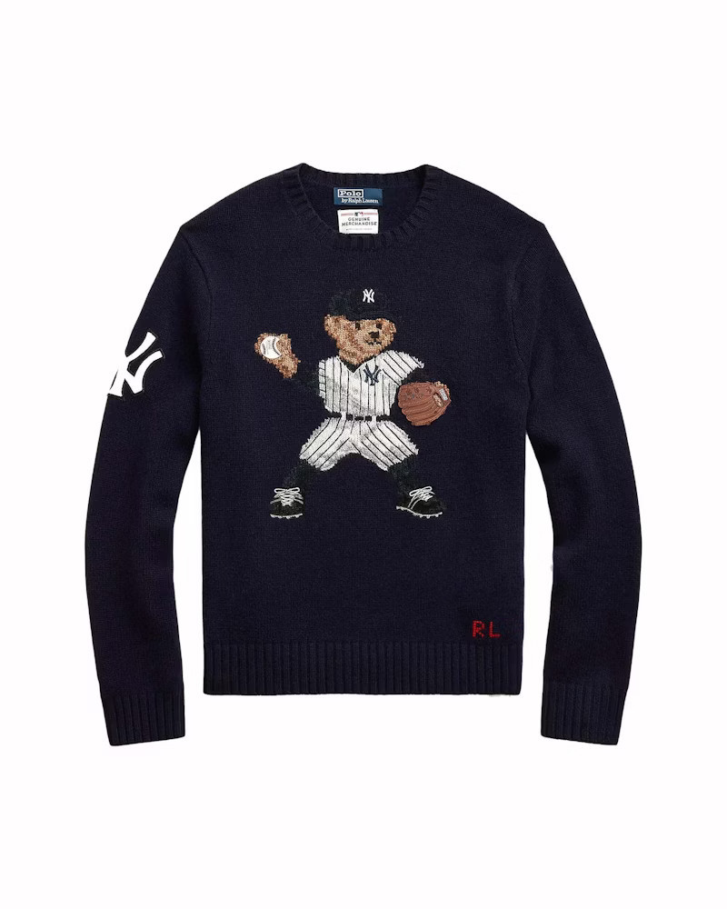 Polo Ralph Lauren Yankees Bear Sweater in Bear Navy Blue Combo | StockX