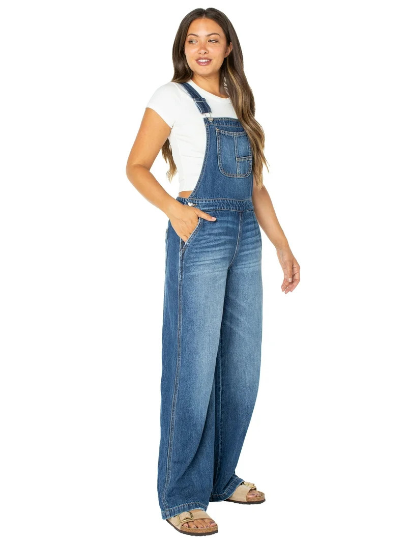 Celebrity Pink Women's Wide Leg Overalls, Sizes XS-XXXL | Walmart (US)