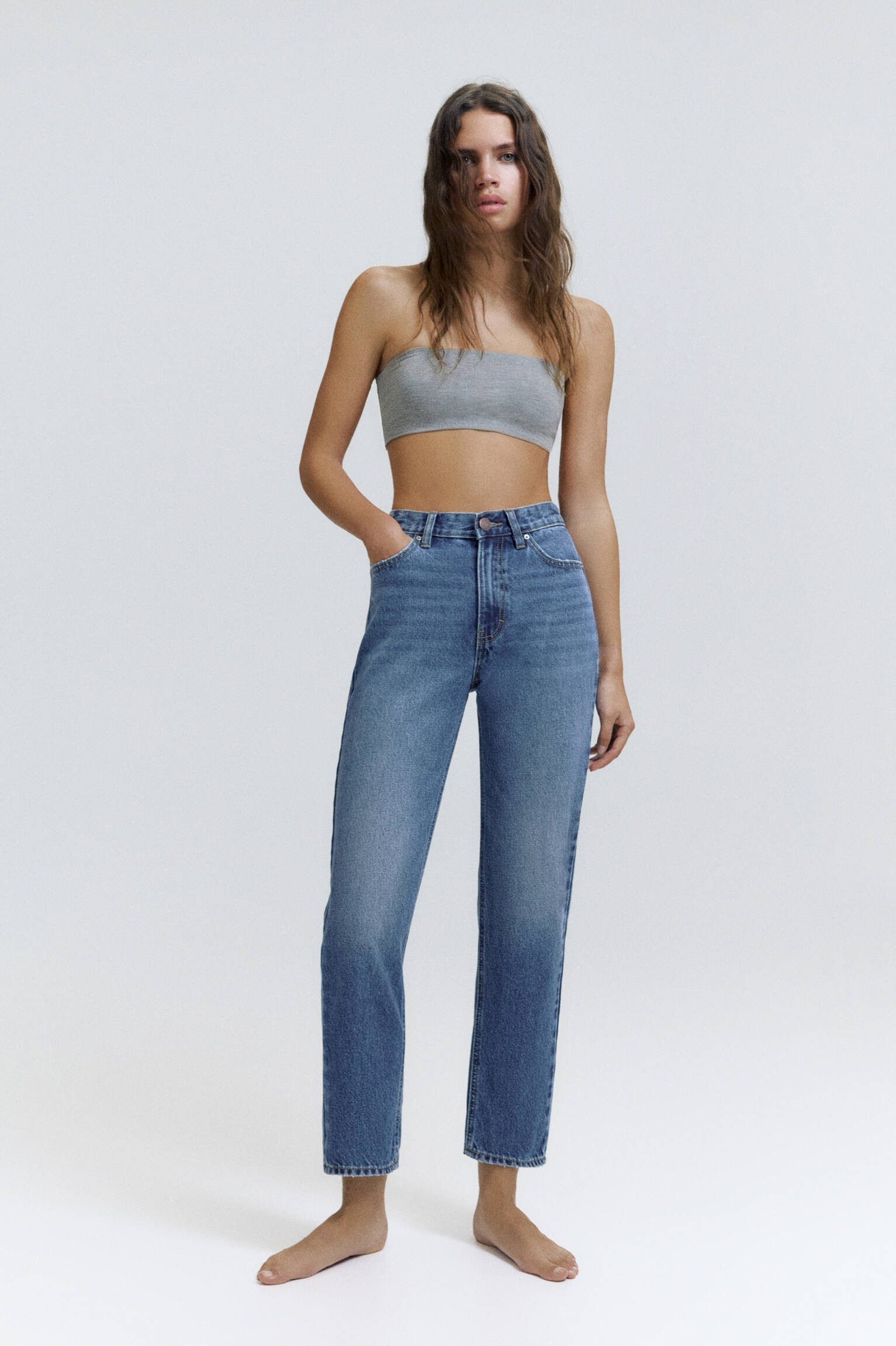High-waist mom fit jeans - Pull&Bear United Kingdom | PULL and BEAR UK