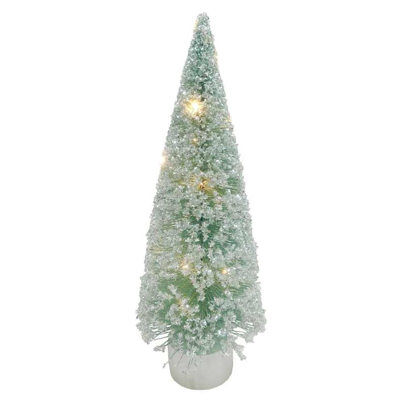 Blue LED Bottlebrush Tree, 13" | At Home