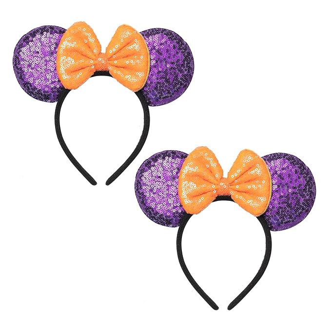 2 Pcs Mouse Ears Headbands,Shiny Bows Mouse Ears Headbands for Birthday Parties, Themed Events, A... | Amazon (US)