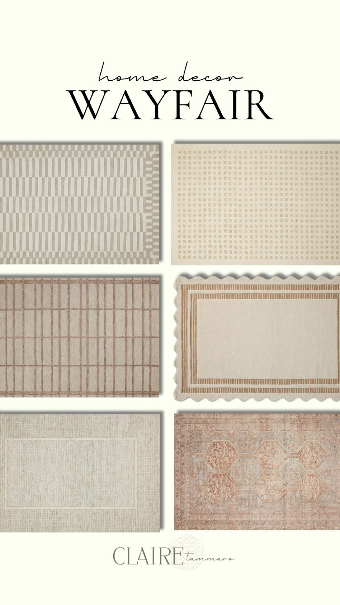neutral fall area rugs I’m loving from Wayfair🧸😌🌟 

Wayfair, area rugs, fall rugs, scalloped rugs, plaid rug, home decor, home decorating, Claire Tammaro 

#LTKSeasonal #LTKSaleAlert #LTKHome