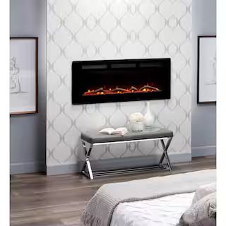 Dimplex Sierra 48 in. Wall/Built-in Linear Electric Fireplace in Black SIL48 - The Home Depot | The Home Depot