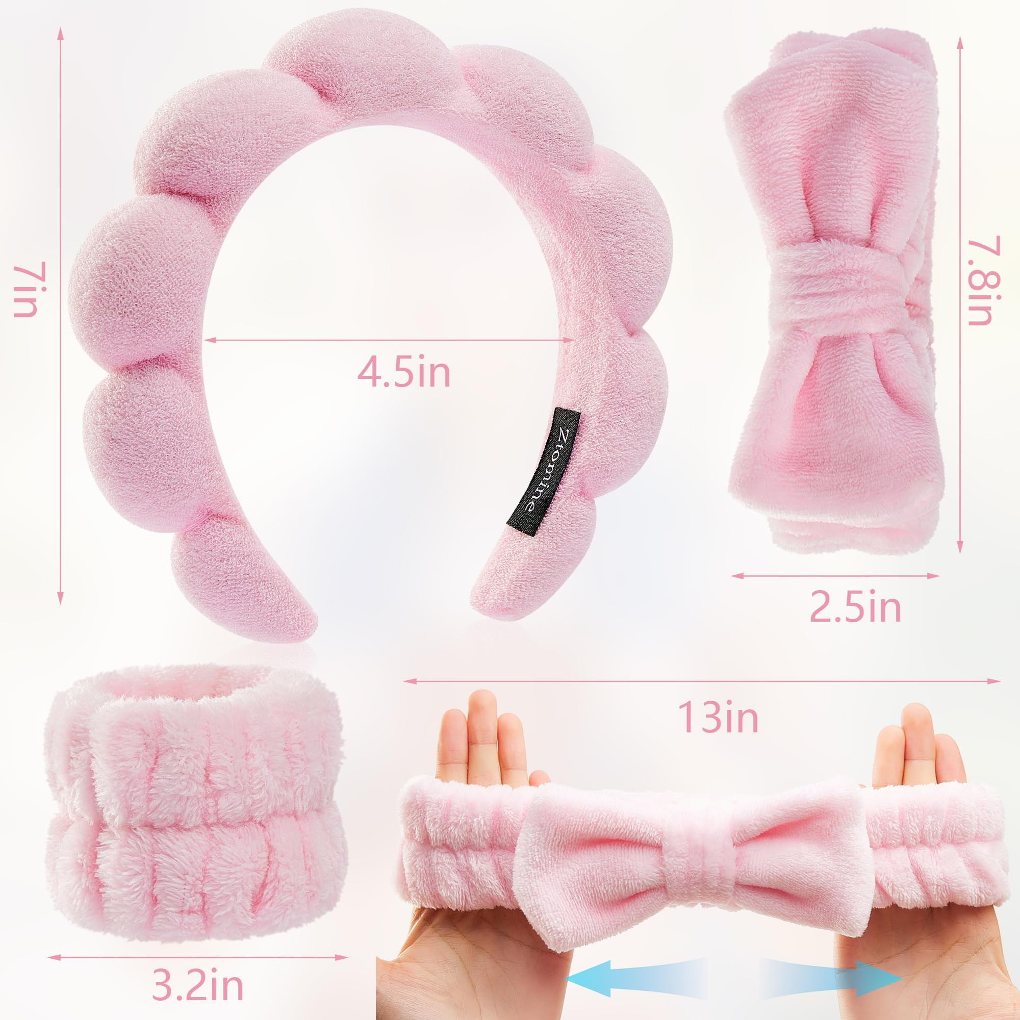 Ztomine Headbands for Women - Spa Headband and Wristband Set - Headband for Washing Face,Facial M... | Amazon (US)
