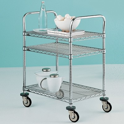 Metro Commercial Industrial 3-Shelf Serving Cart | The Container Store